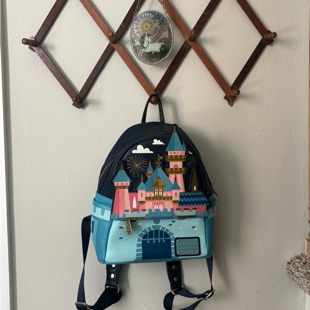 Loungefly Disney Castle Backpack - Blue and Pink